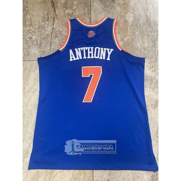 Camiseta New York Knicks Carmelo Anthony NO 7 Mitchell & Ness 2012-13 Azul